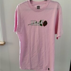 HUF Light Pink Tee with Graphic Design
